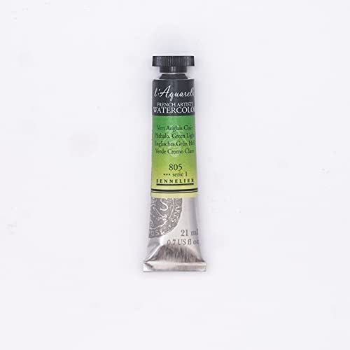 Sennelier French Artists Watercolor, 21ml, Phthalo Green Lig