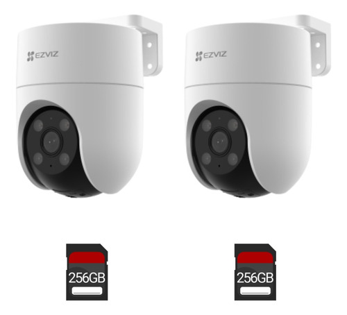 Combo X2 Ezviz H8c 360 1080p Exterior Wifi + 2 Memoria 256gb