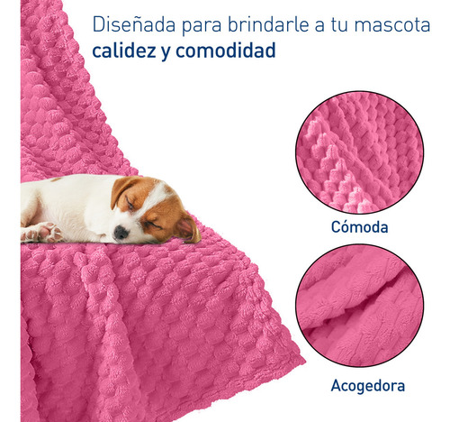 Cobijas Para Perro Gato Mantas Para Mascota Frazada Termica Color Fiusha-Hexágono Grande