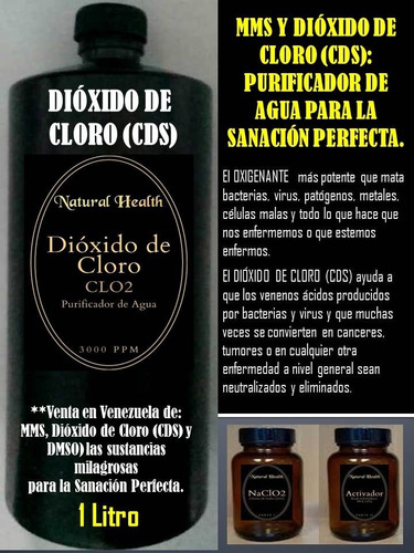 Dioxido De Cloro (cds) Y Mms Purificador De Agua