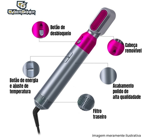 Imagem 5 de 6 de Pente Escova Secadora Modeladora 5x1 Babyliss Íon Negativo