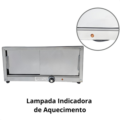 Estufa Vidro Curvo 4 Bandejas Inox Com Selo Do Inmetro 127v