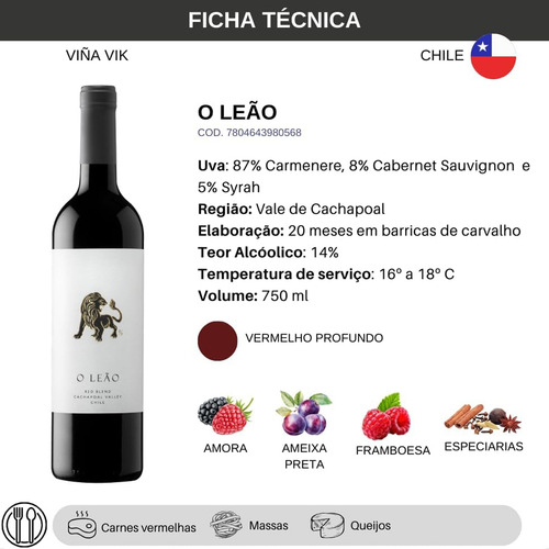 Vinho O Leão Red Blend 750ml