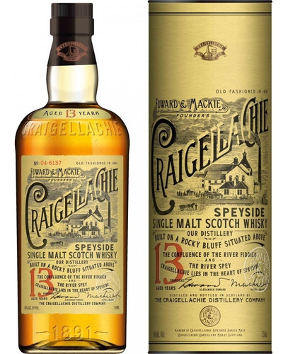 Imagen 1 de 6 de Whisky Craigellachie 13 Años Single Malt 1000ml En Estuche