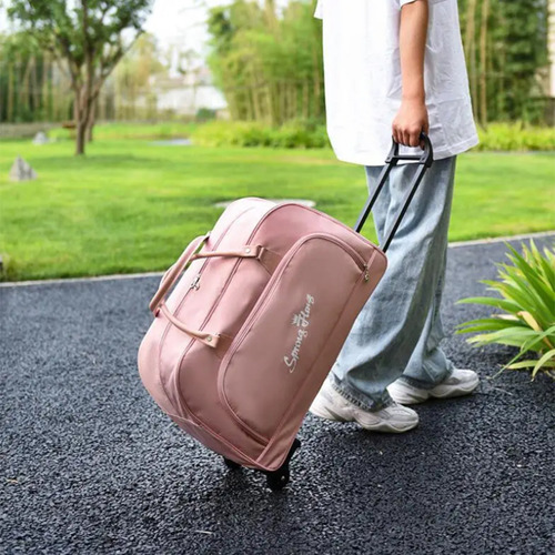 Bolso Carro Para Viaje Con Ruedas Gran Capacidad Azul