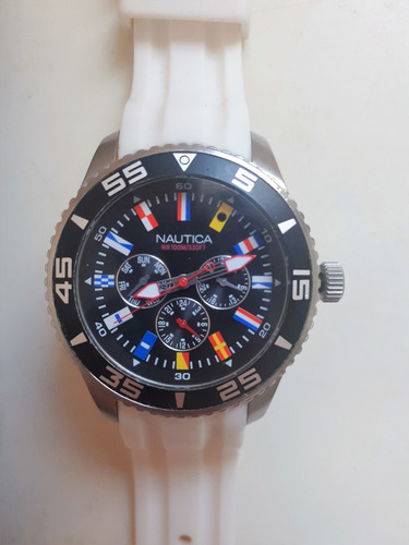 Relogio Nautica A12629g Flag Multifunction 100m C/ Manual