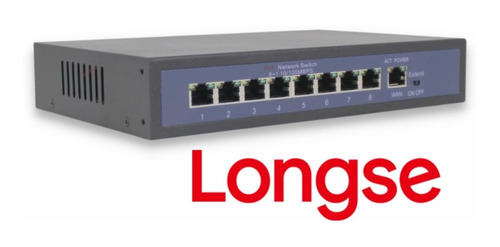 Switch Poe 8 Puertos Longse, 10/100mbps 52v 2.3a - 120w