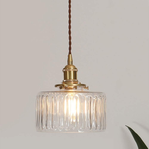 Buncc Iluminacion Colgante Industrial Cristal Vintage Bronce