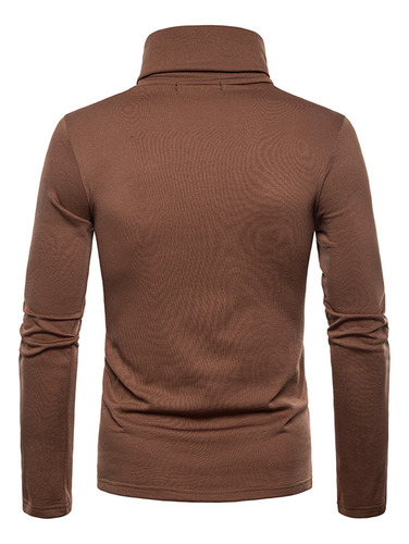 Blusa Casual De Manga Larga Con Cuello Alto Liso Tipo C Para