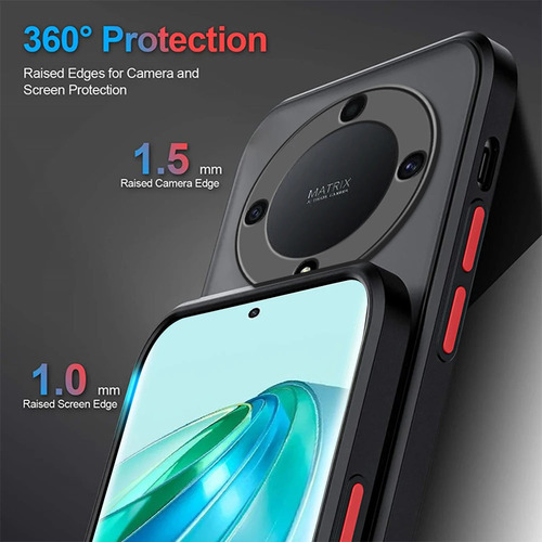 Funda Trasera Mate Con Borde De Silicona Para Honor X9a X9b X9c X8a X8b X7a X7b X7c X6a X6b Camera Protect Fundas