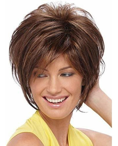 Pelucas - Short Mixed Brown Wigs For Women Highlight Syn