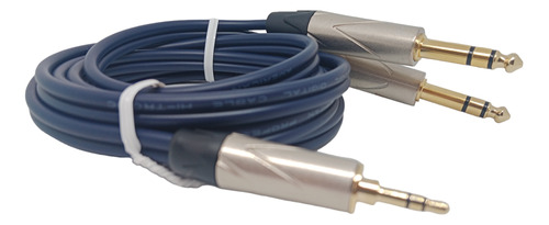 Cable Plug 3,5mm A 2 Plug 1/4 Trs Estereo Digital 2mts