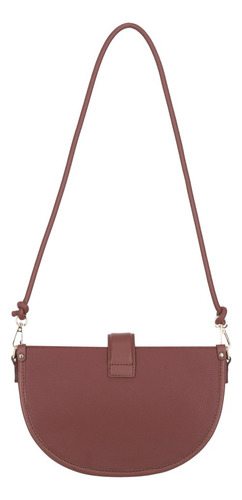 Bolso Mujer Crossbody Herraje Metálico 850-39 Bordó Lisa Oro Bordó