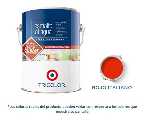 Esmalte Al Agua Profesional 1 Gl Rojo Italiano Tricolor