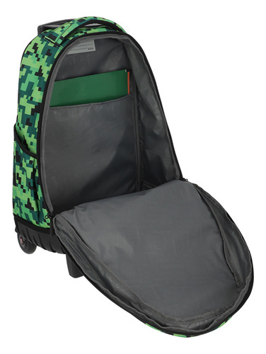 Mochila Con Ruedas Xtrem Cross 2.0 5xt Pixels Verde