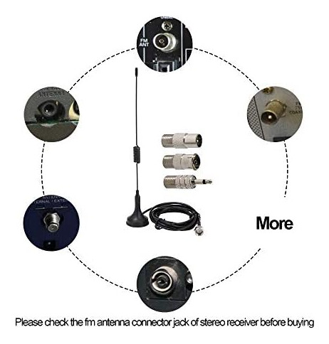 Antena Estéreo Fm, Kit De Antena Fm De 75 Ohmios Con Base Ma