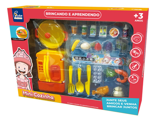 Brinquedo Mini Cozinha Infantil Com Geladeira E Acessórios