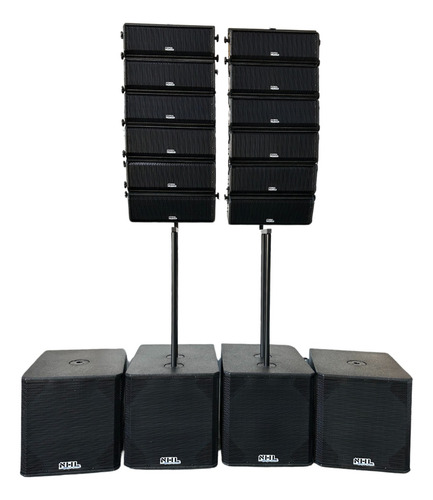 Line Array Gla7000 Sub 18 + 12 Celulas Line Ativo Processado