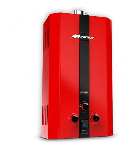 Calentador de agua a gas GLP Mirage Flux MBF10BB rojo