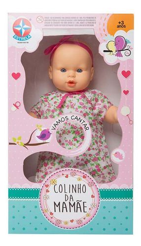 Brinquedo Boneca Musical Colinho Da Mamãe C/ Vestido Estrela