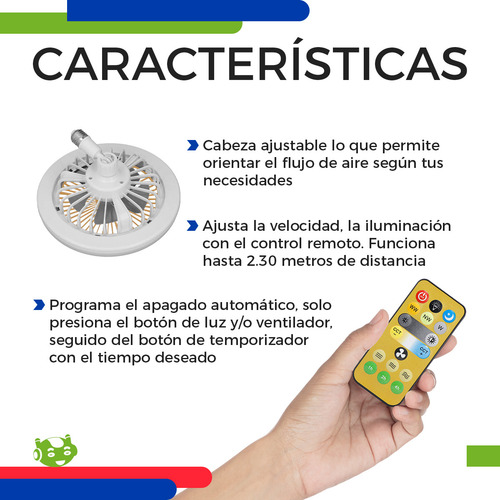 Ventilador De Techo Con Luz Led De 10 Pulgadas Para Aromaterapia Slim Company Conector E27 Ajustable 30w 350 Rpm 5 Aspas 3 Velocidades Con Control Remoto 3 Intensidades Color Amarillo