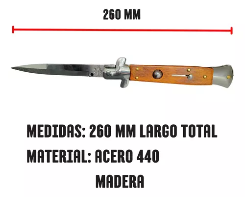 Stiletto Clásica Automatica Navaja Italiana Armas M&s Madera