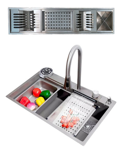 Cuba Inox Gourmet Cascata Com Calha Inox E Acessórios