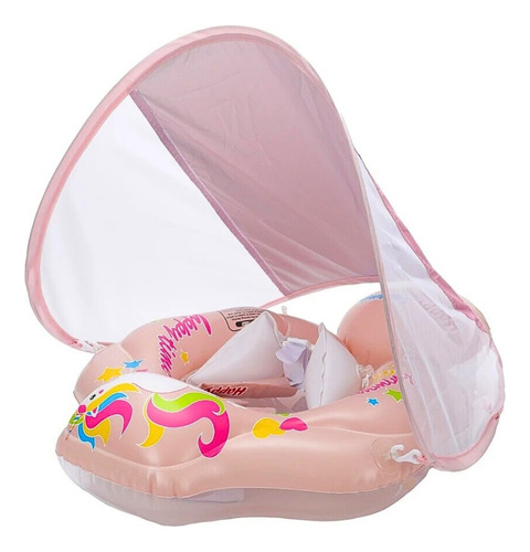 Flotador Bebé Antivuelco Con Sombrilla Uv Piscina Inflable