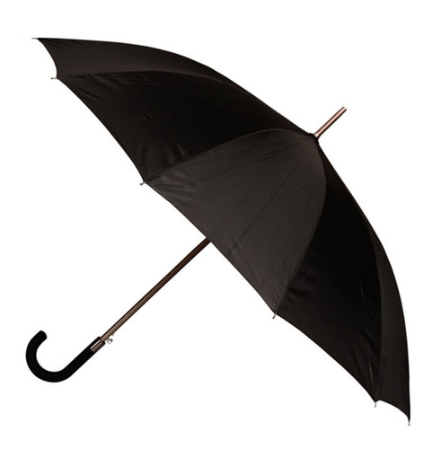 Paraguas Largo Negro Antiviento Unicross El Mejor 126