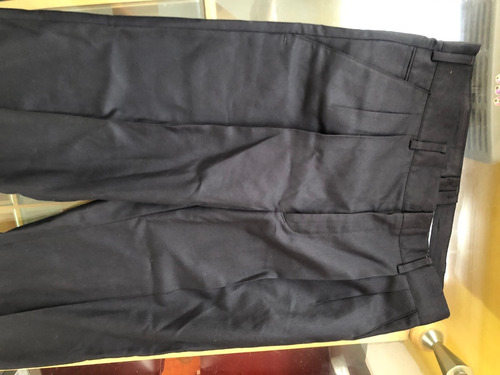 Pantalon De Vestir De Gabardina Negro Talle 40 Nuevo