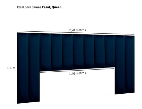 Cabeceira Cama Box Queen 2.20m Placas Estofadas P/ Colar