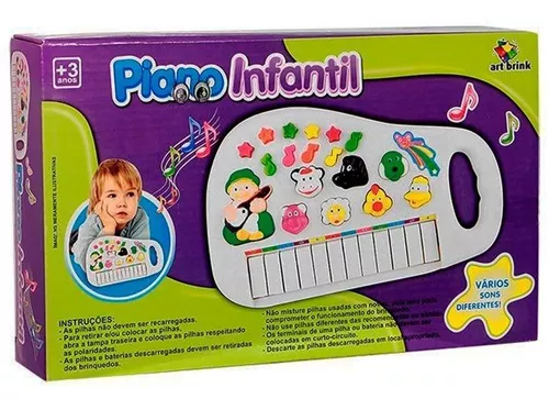 Piano Infantil Teclado Musical Bebê Ia Ia O Bichos - R$ 54,67