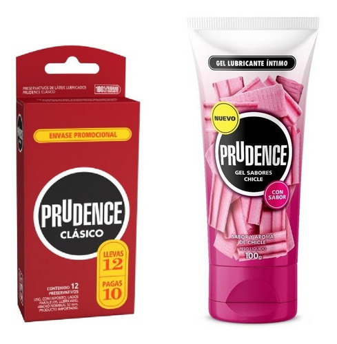  Preservativo + Gel Lubricante Prudence Clásico X12