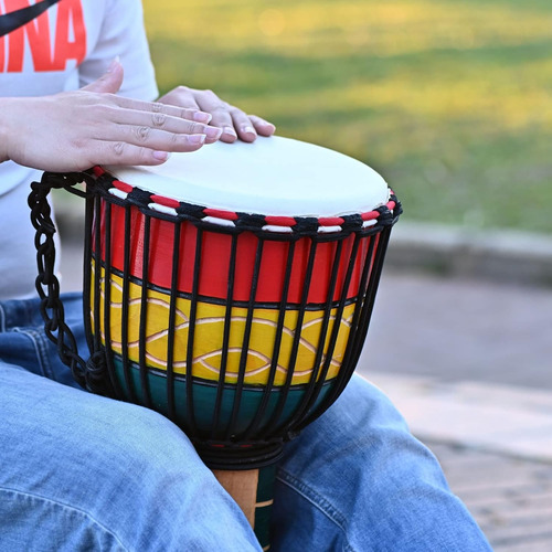 Lieke Djembe Drum Tambor Africano 10'' X 20'' Piel De Cab...