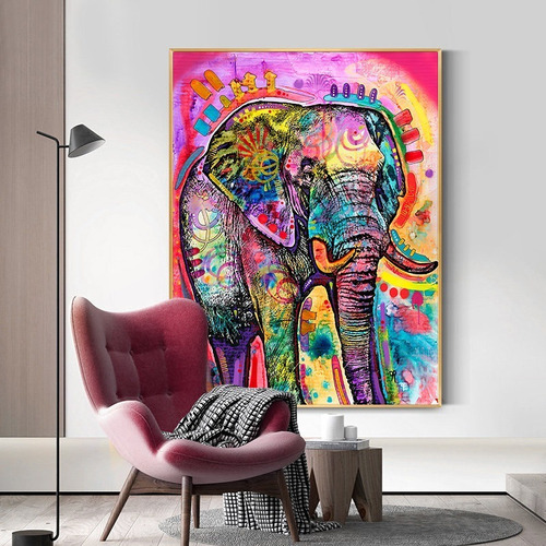 Imagen 1 de 9 de  Cuadro-elefante7-moderno,decorativo,95x60cm-16k Resolución