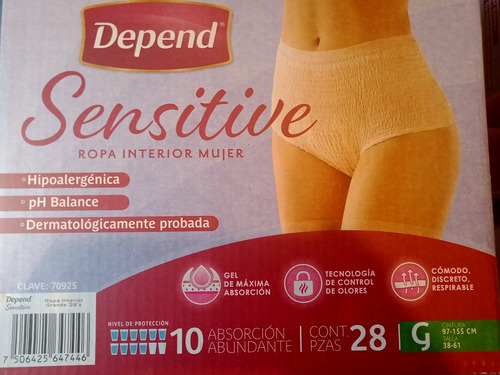 Ropa Interior Depend 2pack X28 (56u) Pañal 