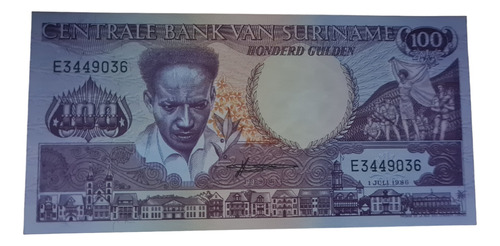 Billetes Mundiales : Surinam 100 Gulden 1986 Florines