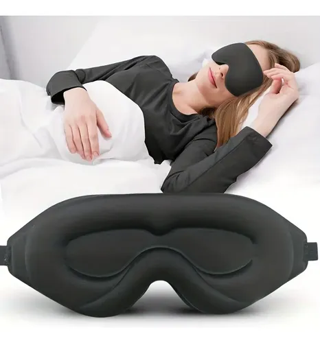Máscara De Dormir 3d Anatômica Para Sono E Viagem Preto