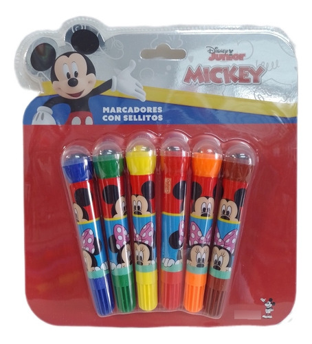 Marcadores Disney Junior Mickey Mouse Con Sellitos 6 Colores