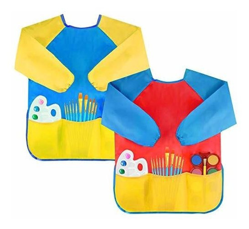 Bassion 2 Pack Kids Art Smocks Toddler Smock H3ww1