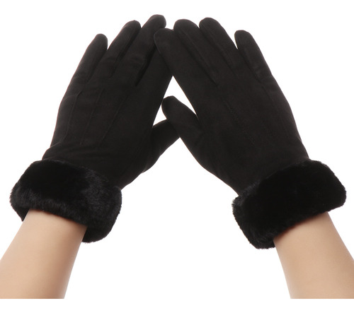 Guantes Para Mujer, Peludos Y Cálidos, Para Dedos Enteros, G