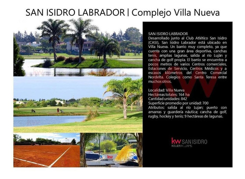 Lote | En Venta |al Golf|barrio San Isidro Labrador|villanueva|tigre