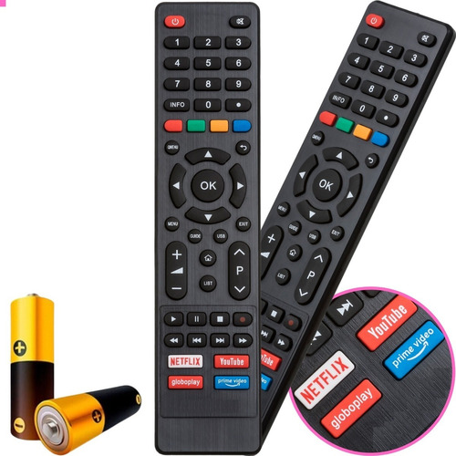 Kit 2 Controle Remoto Tv Philco Smart Tecla Netflixgloboplay