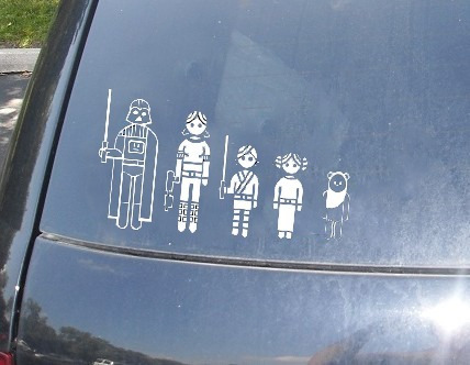 Vinilo Decorativo Calco Para Auto Familia Star Wars