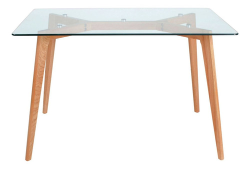 Comedor Rectangular De Vidrio + 4 Silla Tulip Negras