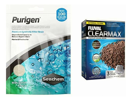 Seachem, Purigen Para Pecera 100ml + Fluval Clearmax A1348