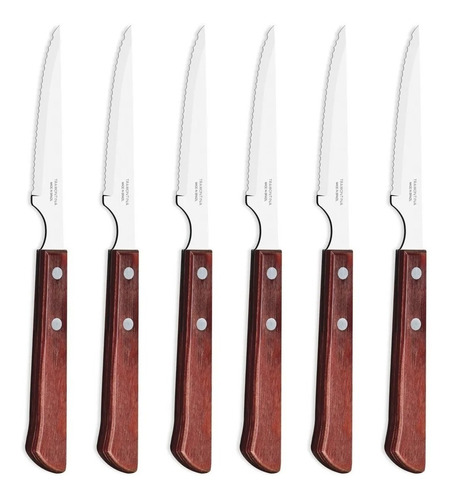 6 Cuchillos Asado Churrasco Tramontina Polywood Samihome