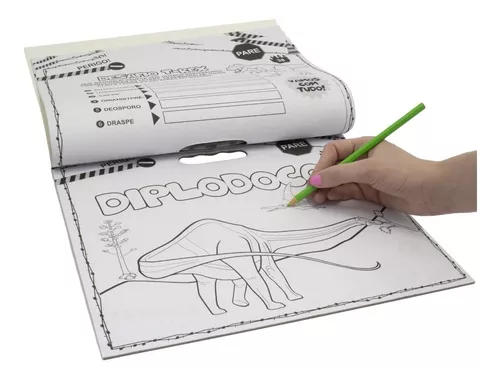 Livro Megapad - Colorir & Atividades com Adesivos: Dinossauros