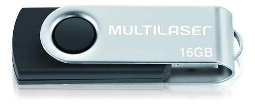 Pendrive Multilaser Twist Pd588 16gb Preto E Prateado