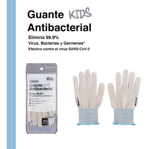 Imagen 1 de 6 de Guantes Con Cobre Antibacterial Para Niños Comodo Reusable